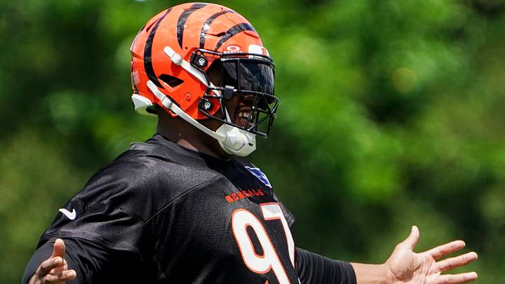 Cincinnati Bengals defensive tackle Dexter Lawrence II (97) during minicamp, Tuesday, June 16, 2026, at Kettering Health Practice Fields in downtown Cincinnati. Cincinnati Bengals defensive tackle Dexter Lawrence II (97) during minicamp, Tuesday, June 16, 2026, at Kettering Health Practice Fields in downtown Cincinnati.
