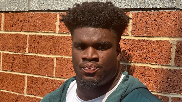 Eagles NT Jordan Davis speaks with reporters after an OTA practice on June 3, 2025. Eagles NT Jordan Davis speaks with reporters after an OTA practice on June 3, 2025.