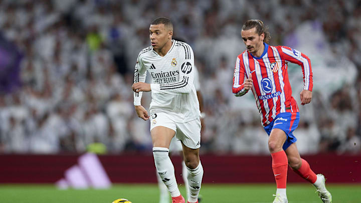 Kylian Mbappé (left) and Antoine Griezmann (right) headline Real Madrid and Atlético Madrid.