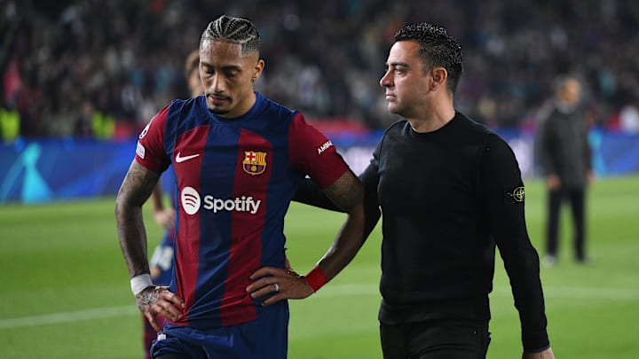 Raphinha (left) and Xavi Hernandez (right) had their differences at Barcelona