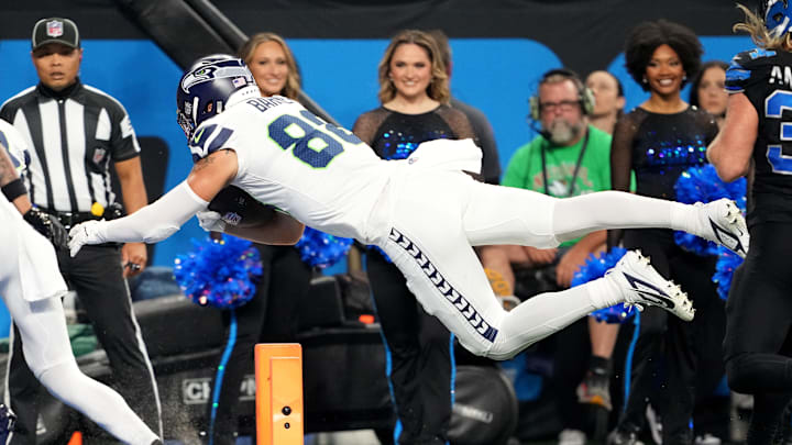 AJ Barner of the Seattle Seahawks