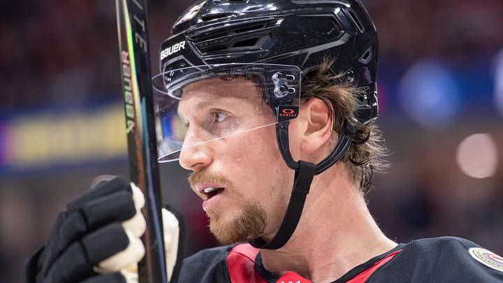 Mar 11, 2026; Ottawa, Ontario, CAN; Ottawa Senators defenseman Thomas Chabot (72) looks up the ice in the second period against the Montreal Canadiens at the Canadian Tire Centre. Mandatory Credit: Marc DesRosiers-IMAGN Images Mar 11, 2026; Ottawa, Ontario, CAN; Ottawa Senators defenseman Thomas Chabot (72) looks up the ice in the second period against the Montreal Canadiens at the Canadian Tire Centre. Mandatory Credit: Marc DesRosiers-IMAGN Images