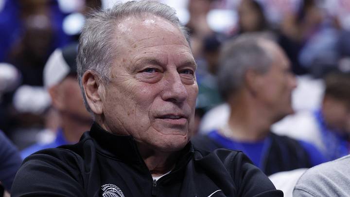 Apr 22, 2026; Detroit, Michigan, USA; Michigan State head basketball coach Tom Izzo watches during the first half of the game between the Detroit Pistons and the Orlando Magic during game two of the first round of the 2026 NBA Playoffs at Little Caesars Arena. Mandatory Credit: Rick Osentoski-Imagn Images Apr 22, 2026; Detroit, Michigan, USA; Michigan State head basketball coach Tom Izzo watches during the first half of the game between the Detroit Pistons and the Orlando Magic during game two of the first round of the 2026 NBA Playoffs at Little Caesars Arena. Mandatory Credit: Rick Osentoski-Imagn Images