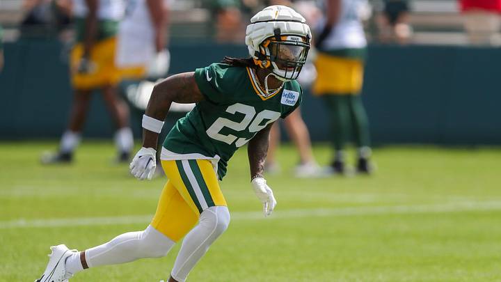 Green Bay Packers safety Xavier McKinney (29) runs through a drill on Friday, July 26, 2024, at Ray Nitschke Field in Ashwaubenon, Wis.
Tork Mason/USA TODAY NETWORK-Wisconsin Green Bay Packers safety Xavier McKinney (29) runs through a drill on Friday, July 26, 2024, at Ray Nitschke Field in Ashwaubenon, Wis.
Tork Mason/USA TODAY NETWORK-Wisconsin