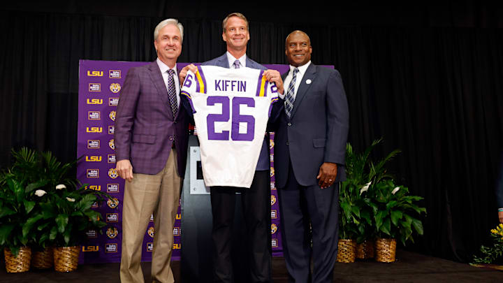 LSU Football Hosts Press Conference Introducing New Head Coach Lane Kiffin LSU Football Hosts Press Conference Introducing New Head Coach Lane Kiffin