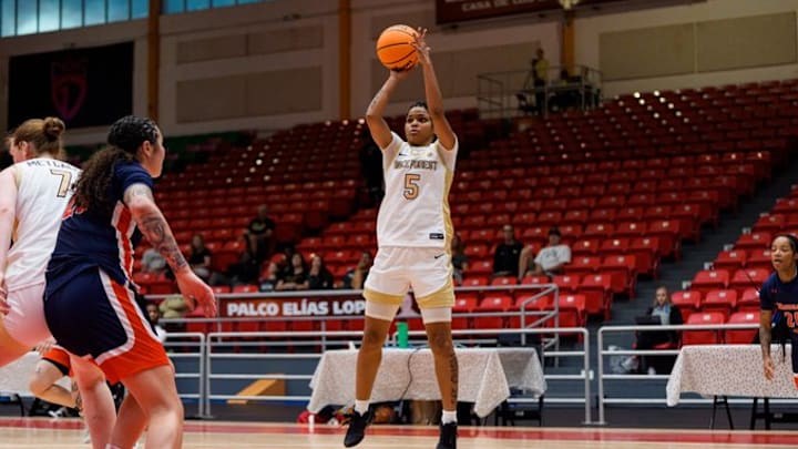 Wake Forest guard Caitlyn Jones takes a shot during the Deacons rout of Morgan State in San Juan on Wednesday afternoon. 
