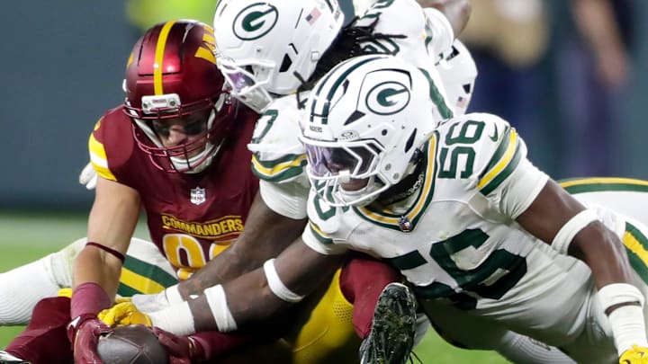 Green Bay Packers safety Javon Bullard (20) and linebacker Edgerrin Cooper (56) have highlighted a swarming defense.