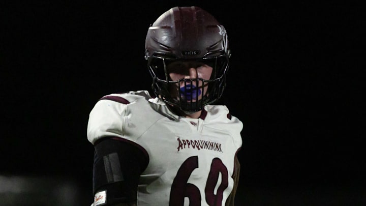 Appoquinimink offensive linemen Layton Von Brandt (69)