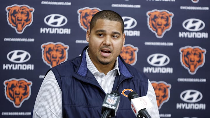 Bears GM Ryan Poles says words out of his mouth hole.