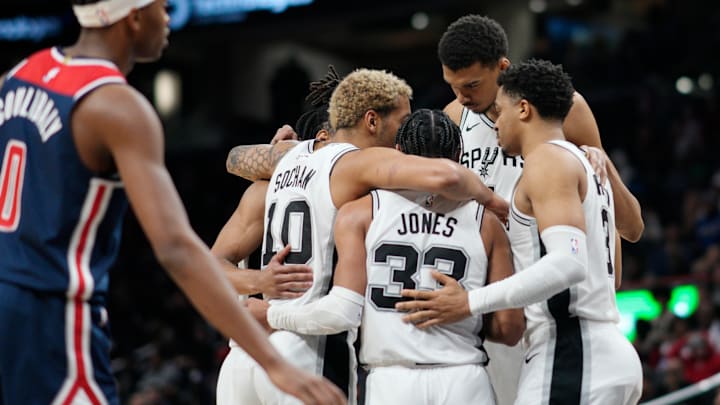 Devin Vassell, Jeremy Sochan, Tre Jones, Keldon Johnson, Victor Wembanyama