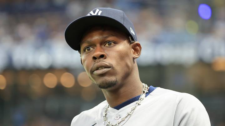 Oct 3, 2026; St. Petersburg, Florida, USA; New York Yankees second baseman Jazz Chisholm Jr. (13) looks on before the start of game one of the ALDS for the 2026 MLB Playoffs against the Tampa Bay Rays at Tropicana Field. Mandatory Credit: Kim Klement Neitzel-Imagn Images Oct 3, 2026; St. Petersburg, Florida, USA; New York Yankees second baseman Jazz Chisholm Jr. (13) looks on before the start of game one of the ALDS for the 2026 MLB Playoffs against the Tampa Bay Rays at Tropicana Field. Mandatory Credit: Kim Klement Neitzel-Imagn Images