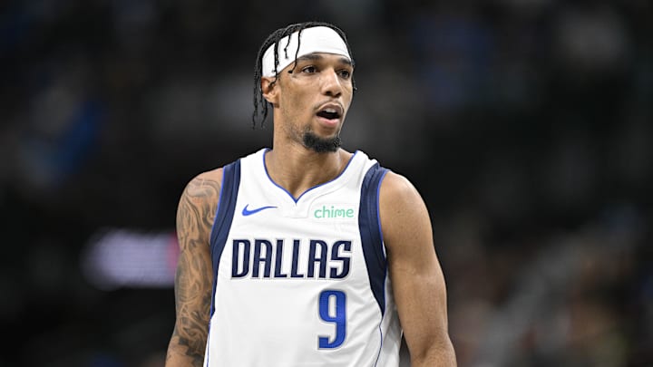 Oct 7, 2024; Dallas, Texas, USA; Dallas Mavericks guard A.J. Lawson (9) in action during the game between the Dallas Mavericks and the Memphis Grizzlies at American Airlines Center. Mandatory Credit: Jerome Miron-Imagn Images Oct 7, 2024; Dallas, Texas, USA; Dallas Mavericks guard A.J. Lawson (9) in action during the game between the Dallas Mavericks and the Memphis Grizzlies at American Airlines Center. Mandatory Credit: Jerome Miron-Imagn Images