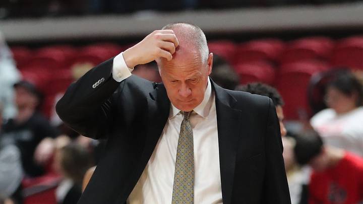 Feb 11, 2026; Lubbock, Texas, USA;  Colorado Buffaloes head coach Tad Boyle reacts in the second half against the Texas Tech Red Raiders at United Supermarkets Arena. Mandatory Credit: Michael C. Johnson-Imagn Images