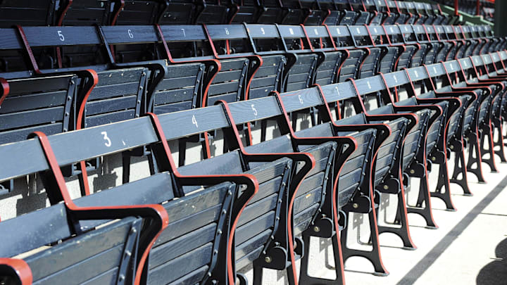 April 13, 2012; Boston, MA, USA; A general view of empty seats on opening day at Fenway Park prior to a game between the Boston Red Sox and Tampa Bay Rays. Mandatory Credit: Bob DeChiara-Imagn Images April 13, 2012; Boston, MA, USA; A general view of empty seats on opening day at Fenway Park prior to a game between the Boston Red Sox and Tampa Bay Rays. Mandatory Credit: Bob DeChiara-Imagn Images