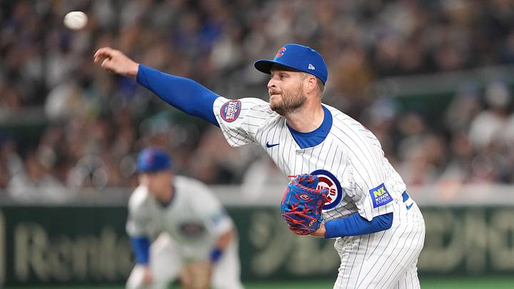 Ryan Brasier of Chicago Cubs throws ball from right hand
