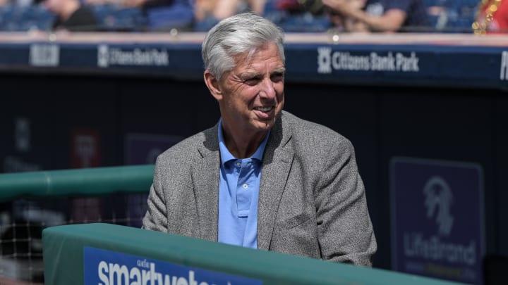 Jun 24, 2023; Philadelphia, Pennsylvania, USA; Philadelphia Phillies President of Baseball Operations Dave Dombrowski. Jun 24, 2023; Philadelphia, Pennsylvania, USA; Philadelphia Phillies President of Baseball Operations Dave Dombrowski.