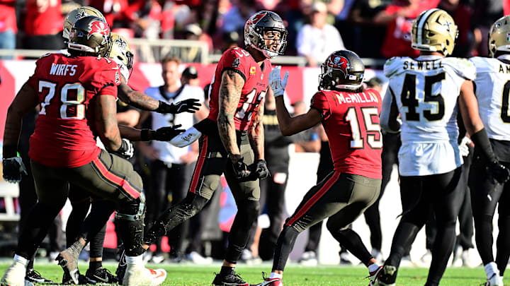 Baker Mayfield had a hilarious reaction to thinking he might be the Tampa Bay Buccaneers QB who snapped Mike Evans' streak.