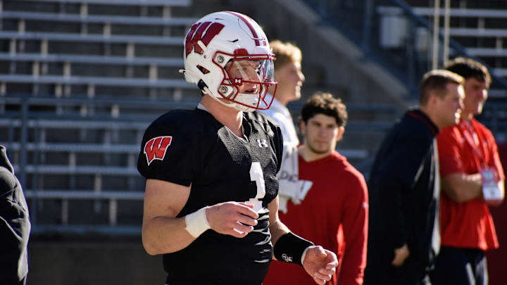Wisconsin quarterback Colton Joseph. 
