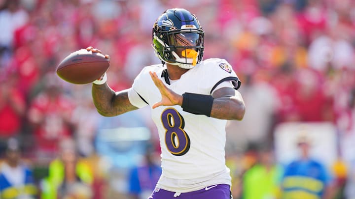 Baltimore Ravens quarterback Lamar Jackson suffered a hamstring injury in Week 4, but his team is favored in Week 5. 
