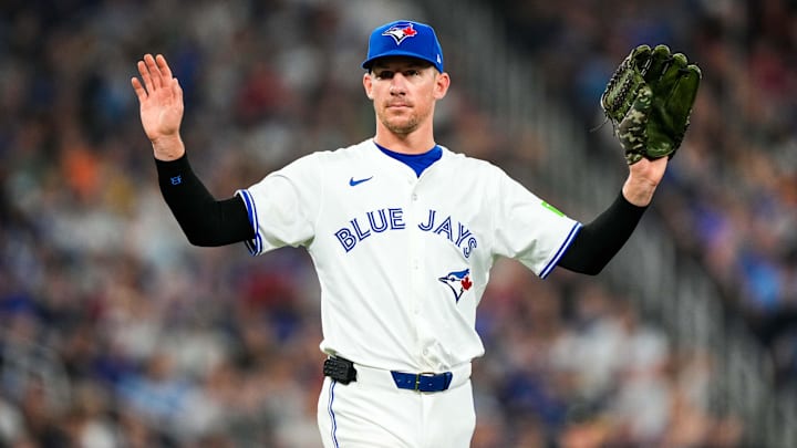 Jun 29, 2024; Toronto, Ontario, CAN; Toronto Blue Jays pitcher Chris Bassitt (40) against the New York Yankees at Rogers Centre. Mandatory Credit: Kevin Sousa-USA TODAY Sports