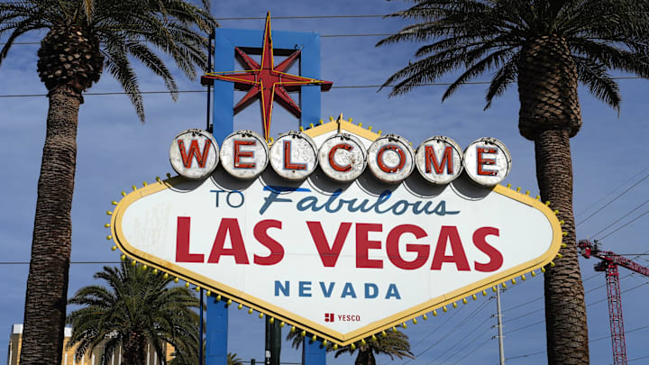 Nov 24, 2024; Paradise, Nevada, USA; The Welcome to Fabulous Las Vegas sign on the strip. Mandatory Credit: Kirby Lee-Imagn Images Nov 24, 2024; Paradise, Nevada, USA; The Welcome to Fabulous Las Vegas sign on the strip. Mandatory Credit: Kirby Lee-Imagn Images