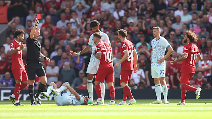 Liverpool received four red cards in their first four 2023/24 Premier League games