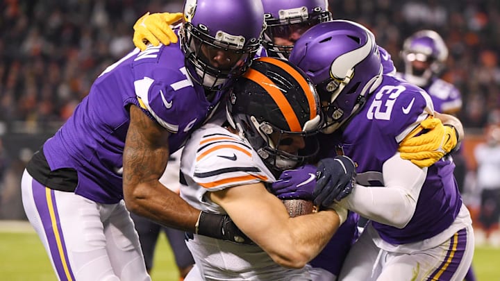 Cole Kmet always seems to be at the center of attention for the Bears against the Vikings defense.