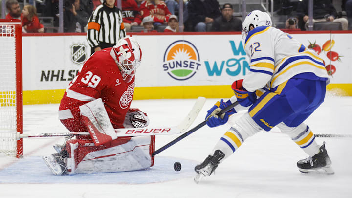 The Sabres are home favorites to the Red Wings on Monday night. The Sabres are home favorites to the Red Wings on Monday night.
