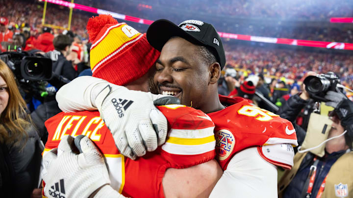 Jones and Kelce have won three Super Bowls together during their tenures in Kansas City. 
