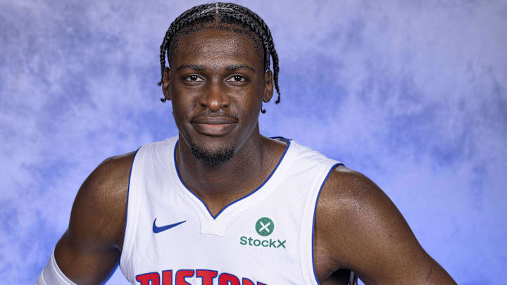 Sep 29, 2025; Detroit, MI, USA; Detroit Pistons center Charles Bediako (14) poses for his official head shot for the 2025-26 season at the Detroit Pistons Performance Center. Mandatory Credit: David Reginek-Imagn Images Sep 29, 2025; Detroit, MI, USA; Detroit Pistons center Charles Bediako (14) poses for his official head shot for the 2025-26 season at the Detroit Pistons Performance Center. Mandatory Credit: David Reginek-Imagn Images