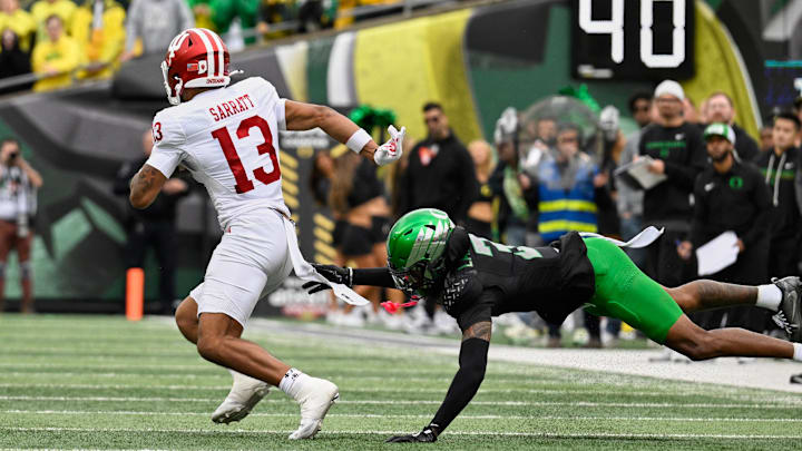 Elijah Surratt scorched the Ducks secondary with eight catches for 121 yards and a touchdown. He made every big play they needed to pull an upset victory.