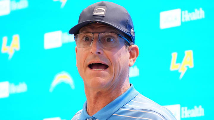 Los Angeles Chargers coach Jim Harbaugh.