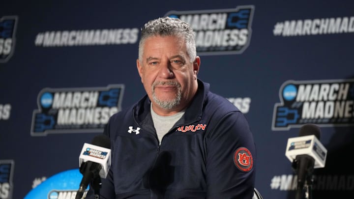 Mar 21, 2024; Spokane, WA, USA; Auburn Tigers coach Bruce Pearl at a press conference at Spokane