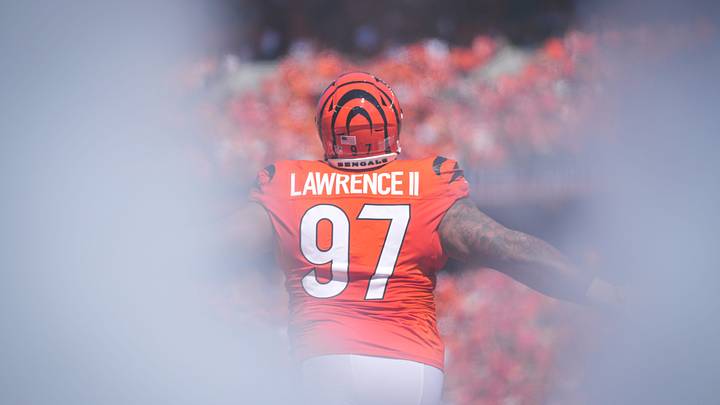 Cincinnati Bengals defensive tackle Dexter Lawrence II (97) takes the field in the first quarter of the NFL Week 1 game between the Cincinnati Bengals and the Tampa Bay Buccaneers at Paycor Stadium in Cincinnati on Sunday, Sept. 13, 2026.