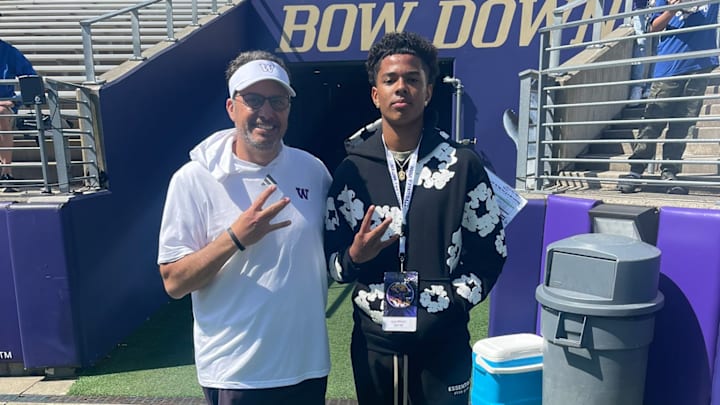 Jedd Fisch and the UW hosted 4-star safety Gavin Williams during spring ball last April. 