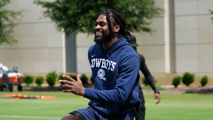 Dallas Cowboys cornerback Trevon Diggs goes through a drill during practice at the Ford Center at the Star Training Facility 