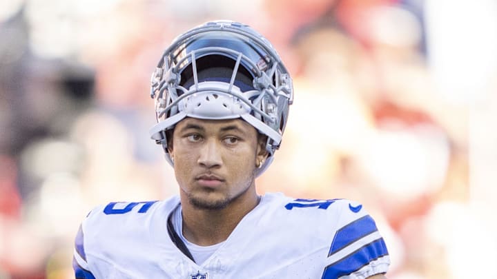 Dallas Cowboys quarterback Trey Lance (15)