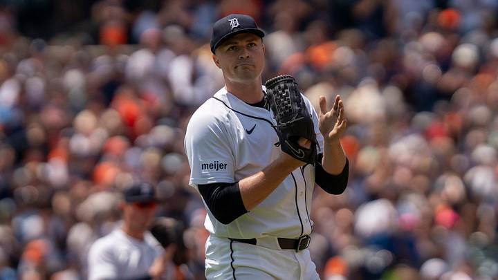 Detroit Tigers starting pitcher Tarik Skubal (29) looks at the fans after delivering his 1,000 strikeout against the Baltimore Orioles during the first inning at Comerica Park in Detroit on Wednesday, July 29, 2026. Detroit Tigers starting pitcher Tarik Skubal (29) looks at the fans after delivering his 1,000 strikeout against the Baltimore Orioles during the first inning at Comerica Park in Detroit on Wednesday, July 29, 2026.