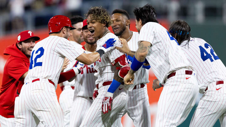Apr 15, 2024; Philadelphia, Pennsylvania, USA; Philadelphia Phillies outfielder Cristian Pache Apr 15, 2024; Philadelphia, Pennsylvania, USA; Philadelphia Phillies outfielder Cristian Pache