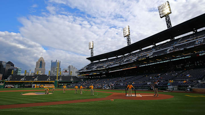 A view of the stadium prior to the game of the Miami Marlins against the Pittsburgh Pirates at PNC Park. 