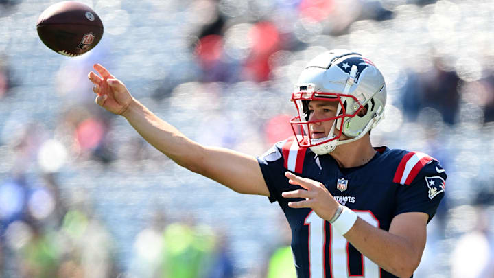 New England Patriots quarterback Drake Maye