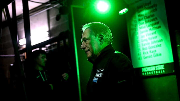 Michigan State's head coach Tom Izzo walks to the court before the game against Minnesota on Tuesday, Jan. 28, 2025, at the Breslin Center in East Lansing. Michigan State's head coach Tom Izzo walks to the court before the game against Minnesota on Tuesday, Jan. 28, 2025, at the Breslin Center in East Lansing.