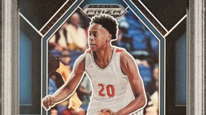 Tre Johnson's black 1/1 autograph from Panini's 2023 Prizm Draft Picks release sold for $3,250 on eBay in December. The Texas guard is one of the top prospects for the 2025 NBA Draft involved in March Madness. Tre Johnson's black 1/1 autograph from Panini's 2023 Prizm Draft Picks release sold for $3,250 on eBay in December. The Texas guard is one of the top prospects for the 2025 NBA Draft involved in March Madness.
