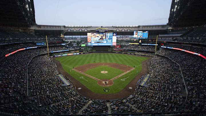 Jun 6, 2025; Milwaukee, Wisconsin, USA; General view of American Family Field during the fourth inning of the game between the San Diego Padres and Milwaukee Brewers. Mandatory Credit: Jeff Hanisch-Imagn Images