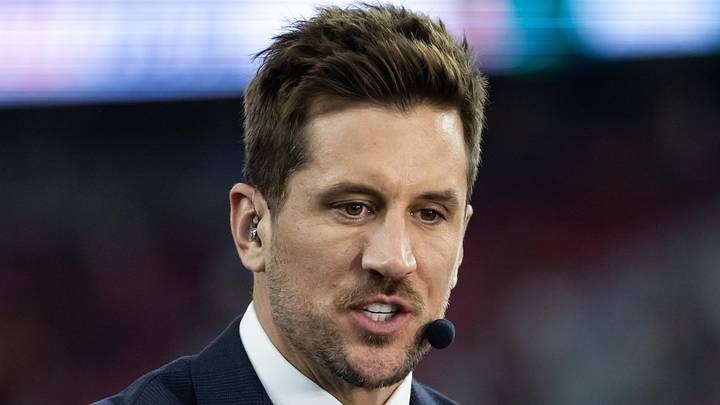 Jan 8, 2026; Glendale, AZ, USA; ESPN personality Jordan Rodgers during 2026 Fiesta Bowl and semifinal game of the College Football Playoff at State Farm Stadium. Mandatory Credit: Mark J. Rebilas-Imagn Images Jan 8, 2026; Glendale, AZ, USA; ESPN personality Jordan Rodgers during 2026 Fiesta Bowl and semifinal game of the College Football Playoff at State Farm Stadium. Mandatory Credit: Mark J. Rebilas-Imagn Images