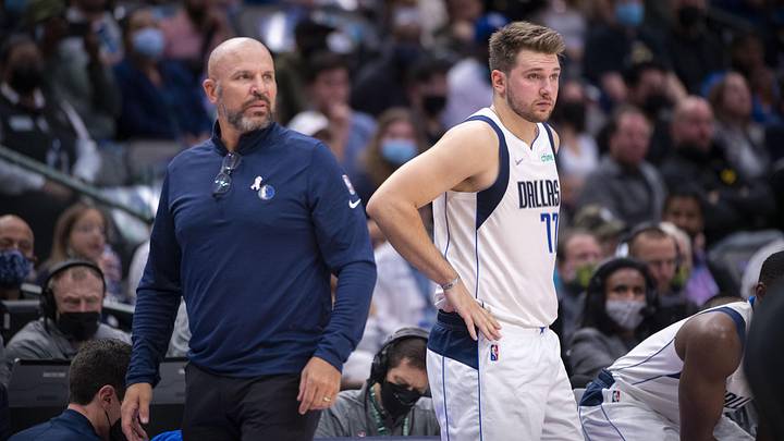 Former Dallas Mavericks head coach Jason Kidd and guard Luka Doncic.