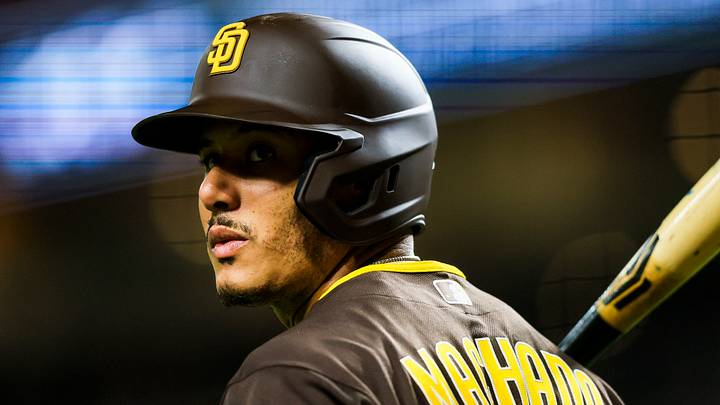 Sep 1, 2026; Cincinnati, Ohio, USA; San Diego Padres third baseman Manny Machado (13) prepares on deck in the seventh inning against the Cincinnati Reds at Great American Ball Park. Mandatory Credit: Katie Stratman-Imagn Images Sep 1, 2026; Cincinnati, Ohio, USA; San Diego Padres third baseman Manny Machado (13) prepares on deck in the seventh inning against the Cincinnati Reds at Great American Ball Park. Mandatory Credit: Katie Stratman-Imagn Images