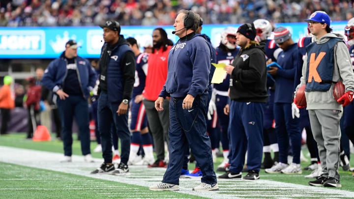 Dec 17, 2023; Foxborough, Massachusetts, USA; New England Patriots head coach Bill Belichick 