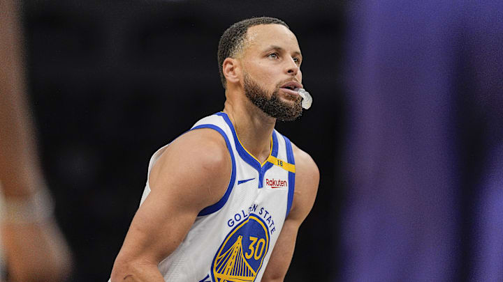 Mar 3, 2025; Charlotte, North Carolina, USA; Golden State Warriors guard Stephen Curry (30) at the free throw line during the second quarter against the Charlotte Hornets at Spectrum Center. Mandatory Credit: Jim Dedmon-Imagn Images Mar 3, 2025; Charlotte, North Carolina, USA; Golden State Warriors guard Stephen Curry (30) at the free throw line during the second quarter against the Charlotte Hornets at Spectrum Center. Mandatory Credit: Jim Dedmon-Imagn Images