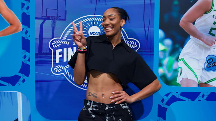 A'ja Wilson in Tampa, Florida for the 2025 NCAA Final Four Women's Basketball Tournament for AT&T